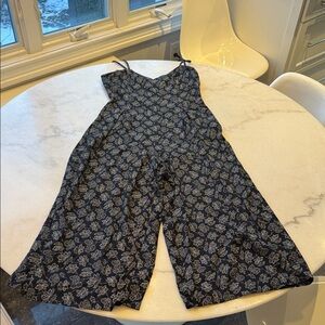 BOLIDE Navy Floral Jumpsuit with back hidden zipper